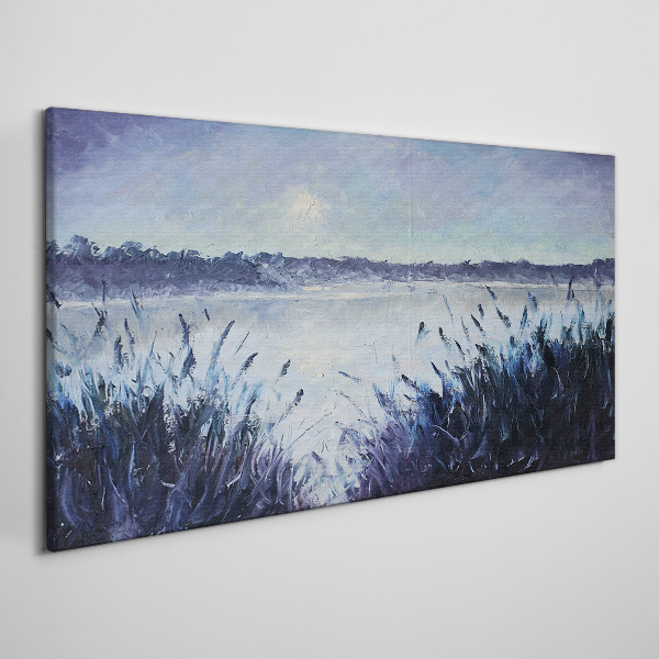 A quiet morning by the lake Canvas print