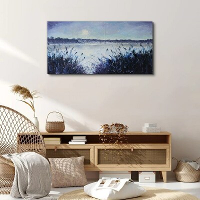 A quiet morning by the lake Canvas print