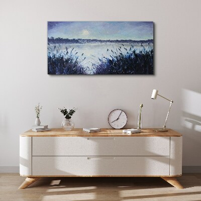 A quiet morning by the lake Canvas print