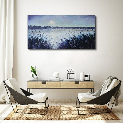 A quiet morning by the lake Canvas print
