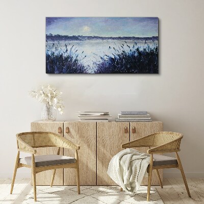 A quiet morning by the lake Canvas print