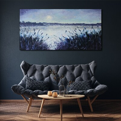 A quiet morning by the lake Canvas print