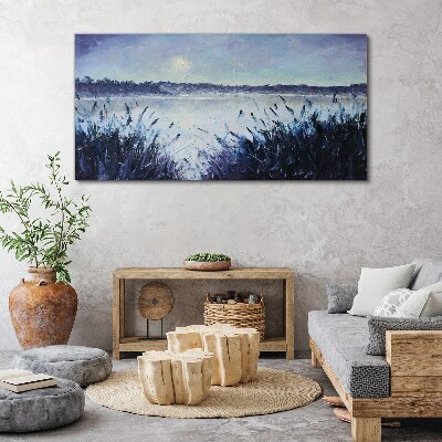 A quiet morning by the lake Canvas print