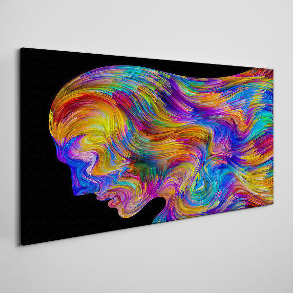 Colorful silhouette in motion Canvas print