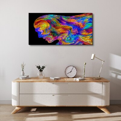 Colorful silhouette in motion Canvas print
