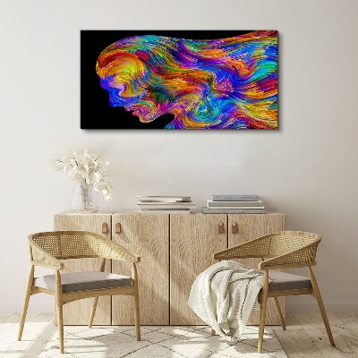 Colorful silhouette in motion Canvas print