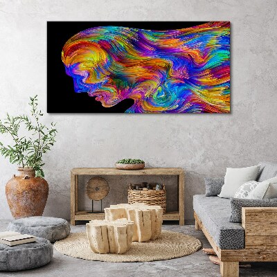 Colorful silhouette in motion Canvas print