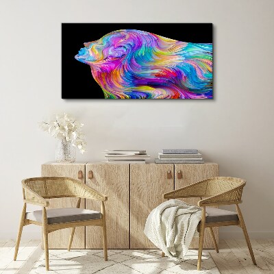 Colorful silhouette of a woman in motion Canvas print