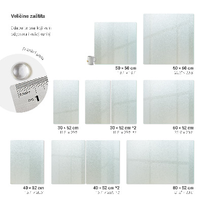 Rectangular frosted kitchen worktop protector