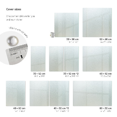 Rectangular frosted kitchen worktop protector