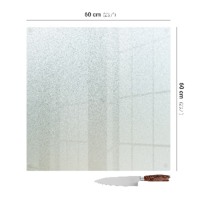 Kitchen worktop protector in a square shape with a frosted finish