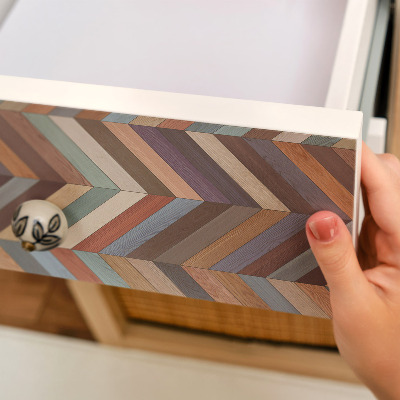 Furniture vinyl Colorful herringbone