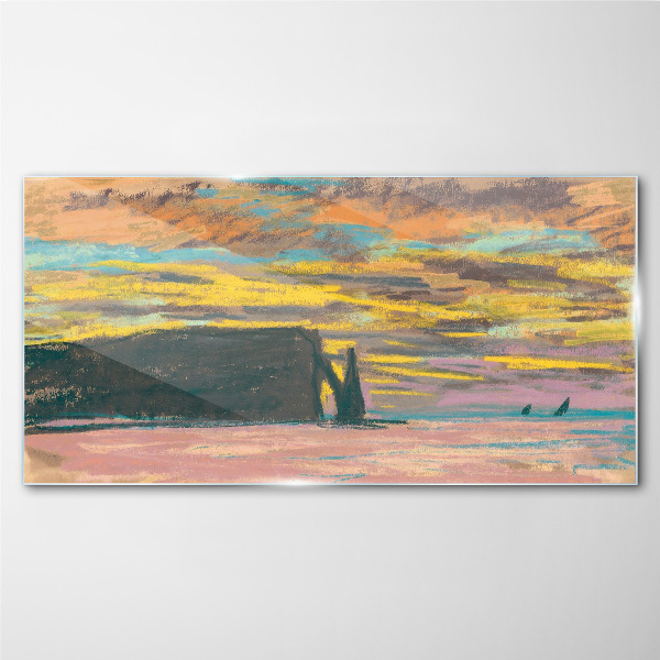 Sunset Claude Monet Glass Wall Art