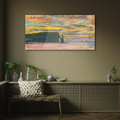 Sunset Claude Monet Glass Wall Art