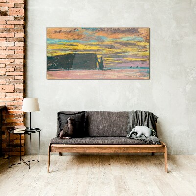 Sunset Claude Monet Glass Wall Art