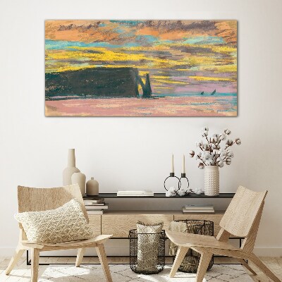Sunset Claude Monet Glass Wall Art