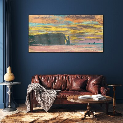 Sunset Claude Monet Glass Wall Art
