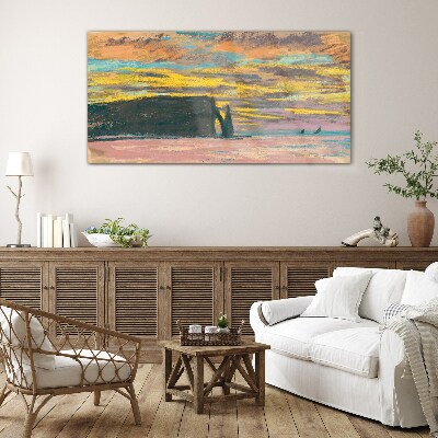 Sunset Claude Monet Glass Wall Art