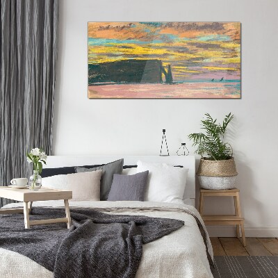 Sunset Claude Monet Glass Wall Art