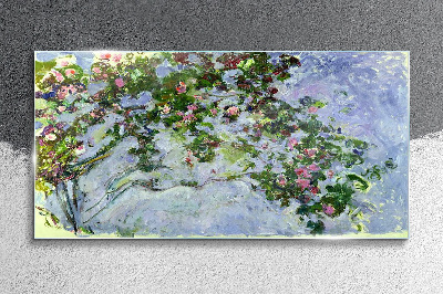 Les Roses Claude Monet Glass Wall Art