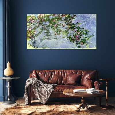 Les Roses Claude Monet Glass Wall Art