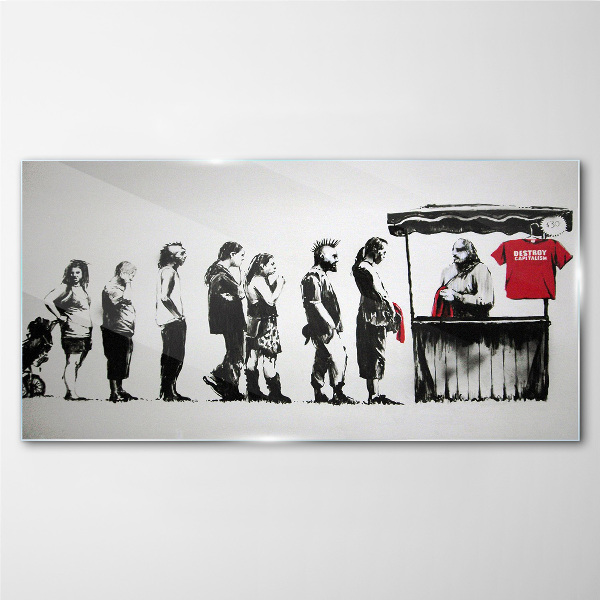 Banksy Festival Glass Wall Art