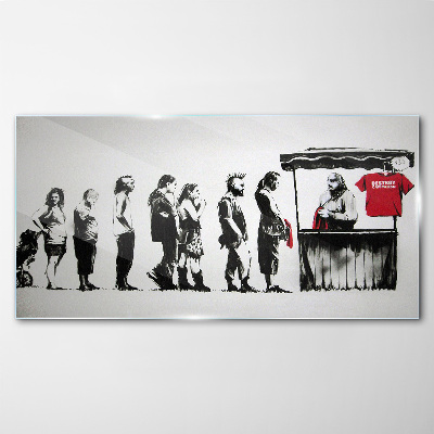 Banksy Festival Glass Wall Art