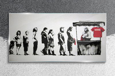 Banksy Festival Glass Wall Art