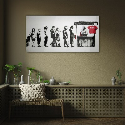 Banksy Festival Glass Wall Art