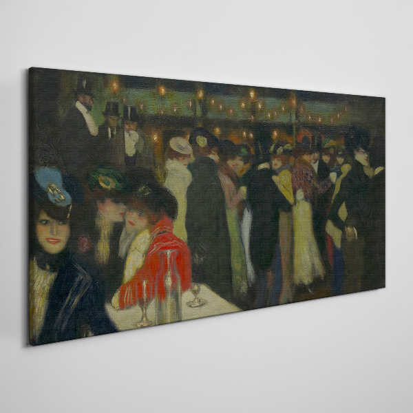 Evening at the cafe Glass Wall Art