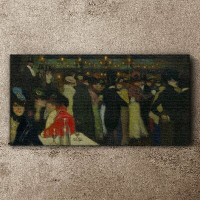 Evening at the cafe Glass Wall Art