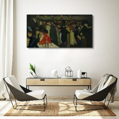Evening at the cafe Glass Wall Art
