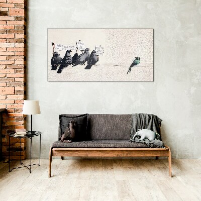 Birds and the message of migration Glass Wall Art