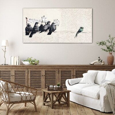 Birds and the message of migration Glass Wall Art