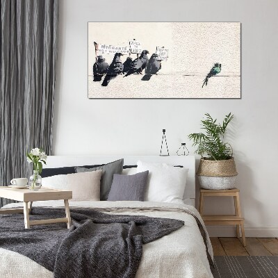 Birds and the message of migration Glass Wall Art