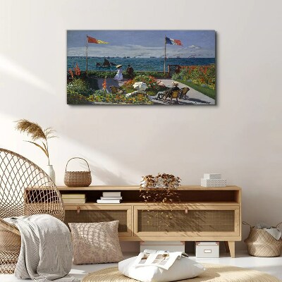 A summer day at the seaside Glass Wall Art