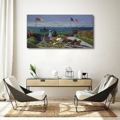 A summer day at the seaside Glass Wall Art