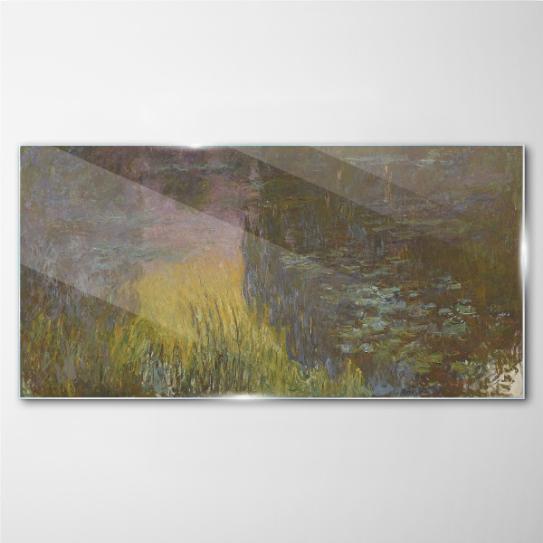 Golden reflection in the water Glass Wall Art