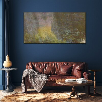 Golden reflection in the water Glass Wall Art
