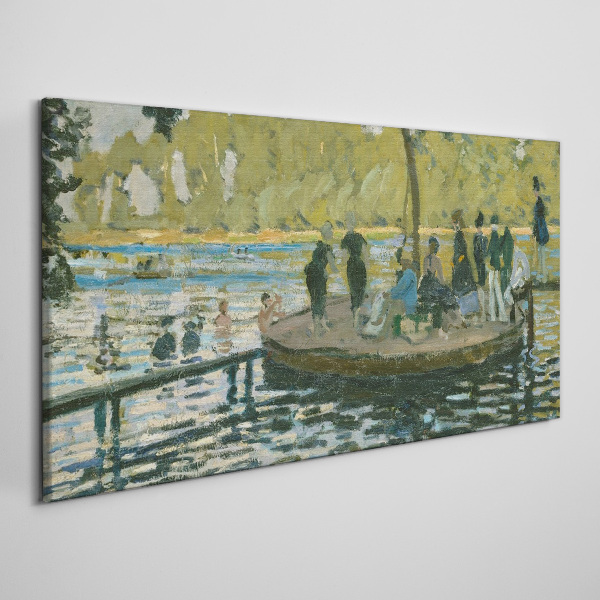 A summer day on the river Glass Wall Art