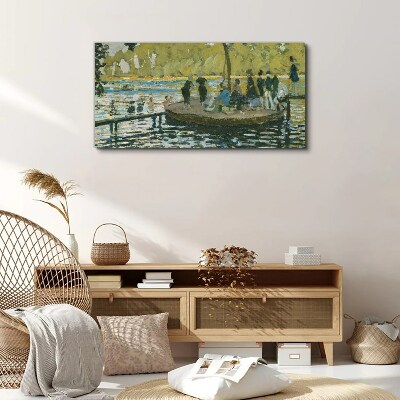 A summer day on the river Glass Wall Art