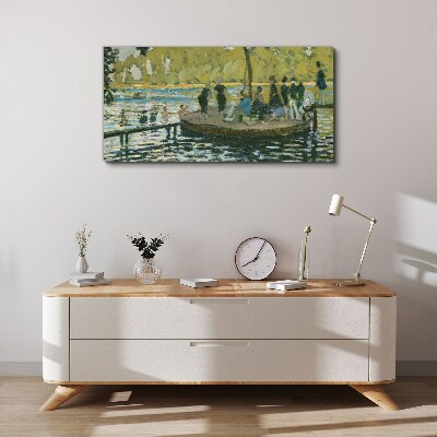A summer day on the river Glass Wall Art