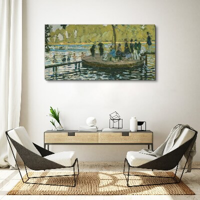A summer day on the river Glass Wall Art