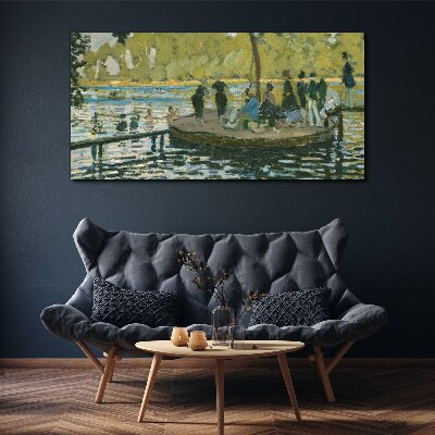 A summer day on the river Glass Wall Art