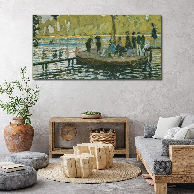 A summer day on the river Glass Wall Art