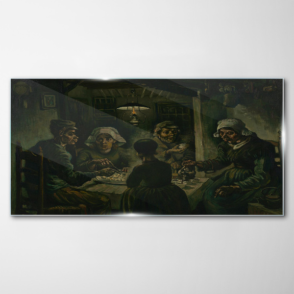 Supper in a Cloud of Shadow Glass Wall Art