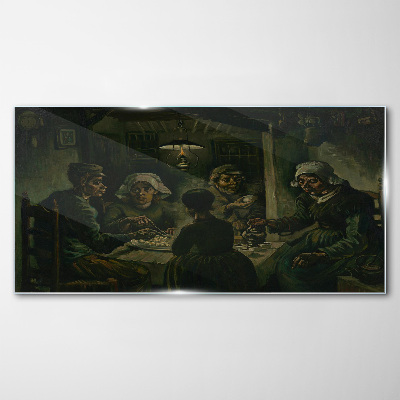 Supper in a Cloud of Shadow Glass Wall Art