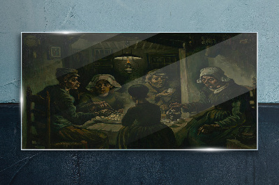 Supper in a Cloud of Shadow Glass Wall Art