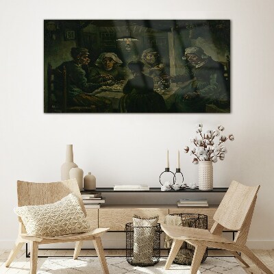 Supper in a Cloud of Shadow Glass Wall Art