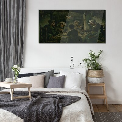 Supper in a Cloud of Shadow Glass Wall Art
